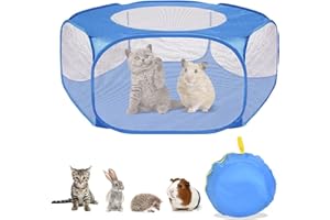Small Pet Cage Tent, Small Animals Playpen, Portable Outdoor Yard Pet Fence for Rabbits, Kitten, Puppy, Chinchillas Hedgehogs
