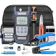 BAOSHLA Fiber Termination Kit - 11 in 1 Assembly FTTH Cold Connection Assembly Tool kit with OPM 6S Cleaver-Fiber Optical Str