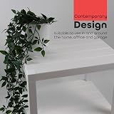 DIVCHI 2 Tier Side End Table White Storage Nightstand 2 Shelf Coffee Table view 3