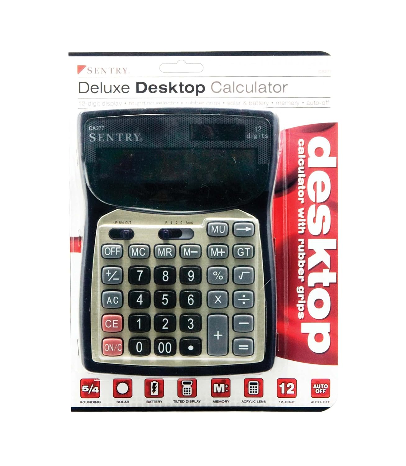 Amazon.com : Sentry Deluxe Desktop Calculator, Black (CA277) : Office  Products