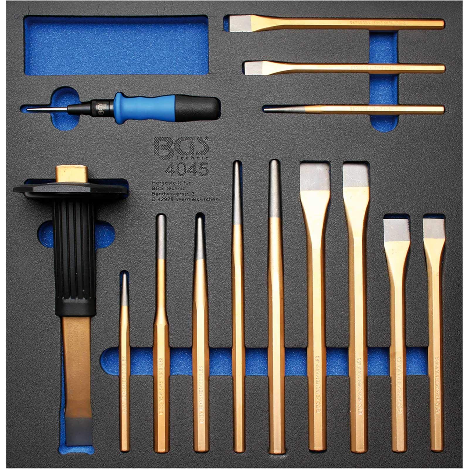 BGS 4045 | Tool Tray 2/3: Centre Punches, Chisels, Pin Punches | 14 pcs.