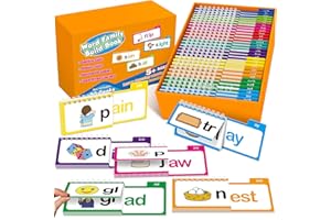 EDULOK Phonics Flash Cards Word Family Build Book,Learn to Read 30 Read and Rhyme Flip Books,Sight Words Flash Cards Kindergarten Phonics Flip Books for Kids Classroom Homeschool Preschool Learning Activity