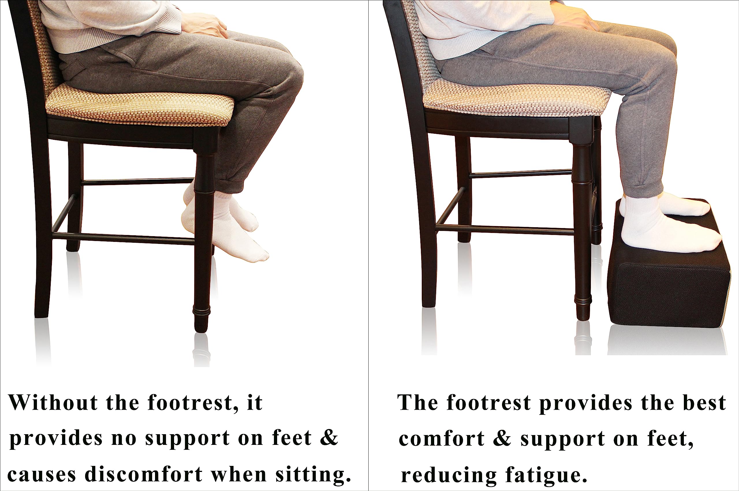 InteVision Extra Large 2-in-1 Footrest for Added Height - Premium Foam Cushion Works Great for Under Desk or bar - Will not Slide on Any Surface (17.5