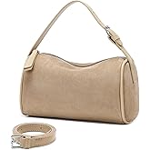 Suede Leather Crossbody Purses Bag for Women,Small Barrel Hobo Purse with Adjustable Strap Designer Fall Shoulder Handbags