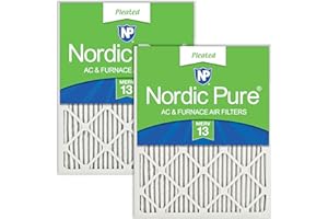 Nordic Pure 16x20x1M13-2 16x20x1 Pleated Merv 13 AC Furnace Filters Qty 2