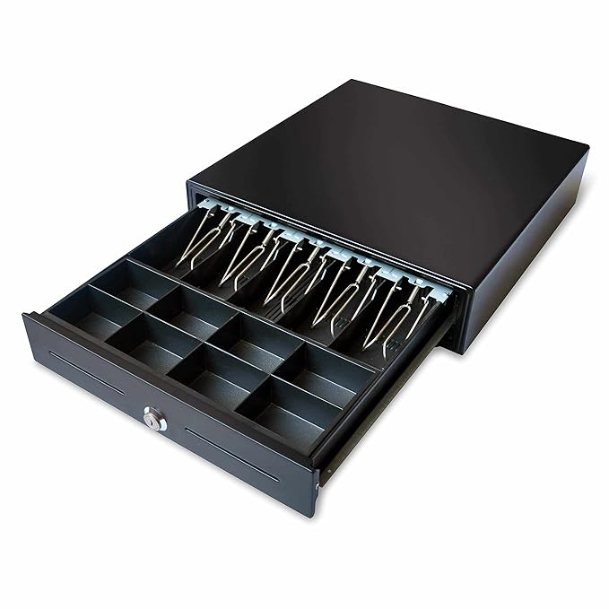 Maken Quality Cash Till Drawer & Under Counter Mounting Bracket RJ11 12 Volt Black 4 Note 8 Coin