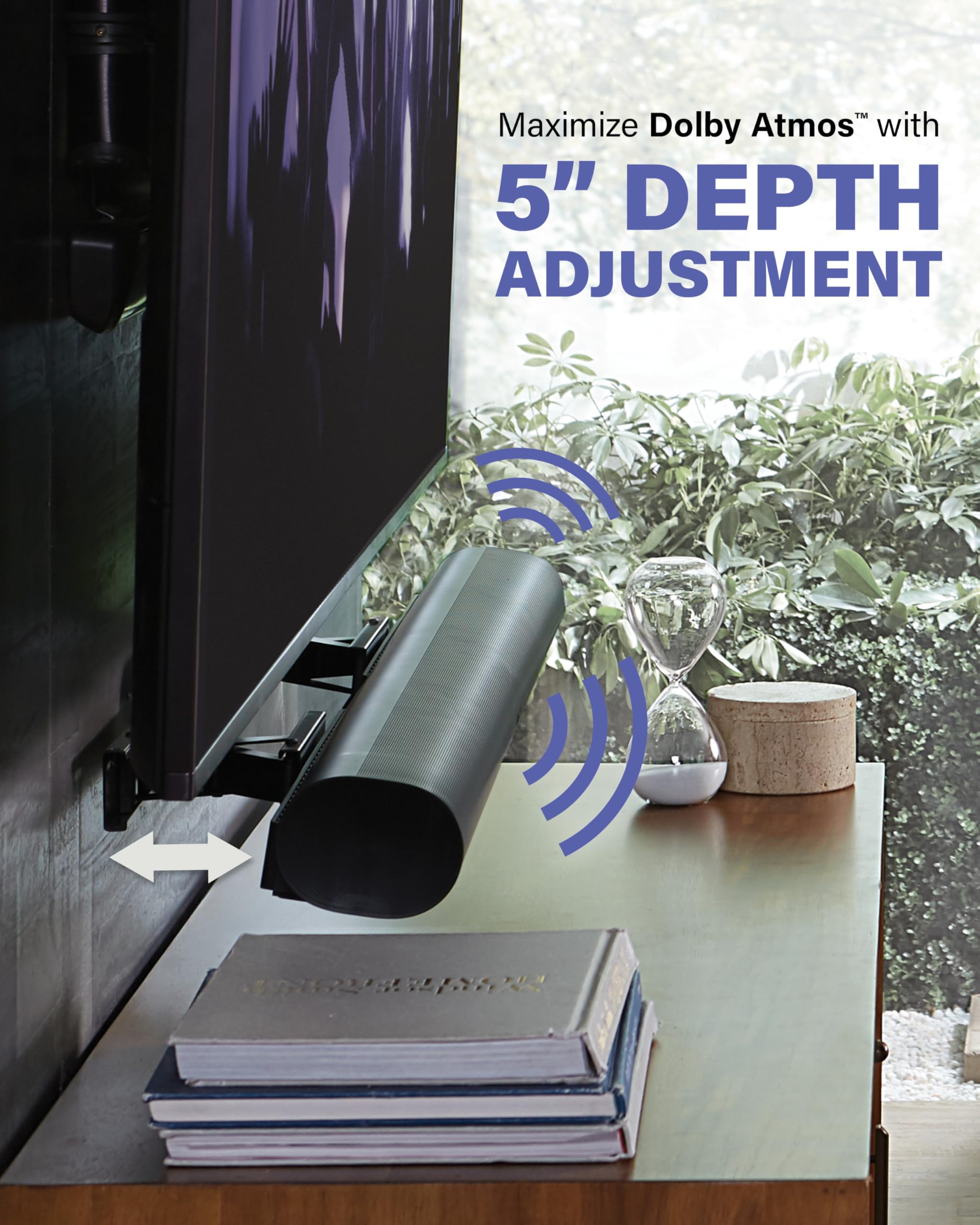 SANUS Soundbar TV Mount for Sonos Arc & Sonos Arc Ultra Soundbar – Depth Adjustable for Dolby Atmos – Universal Mount for TVs 50” to 90”