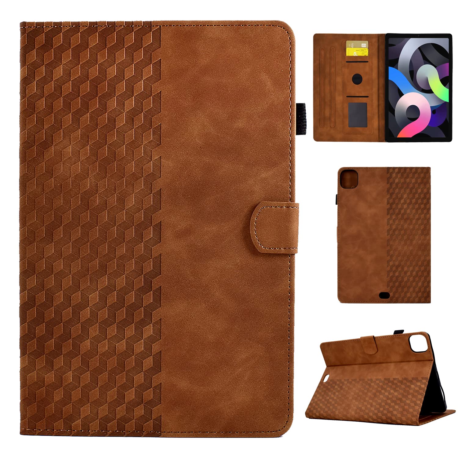 CASAFUNY iPad Air Case, M2, 11 Inch, PU Leather, Multi-Angle Stand, Auto Sleep/Wake, Brown