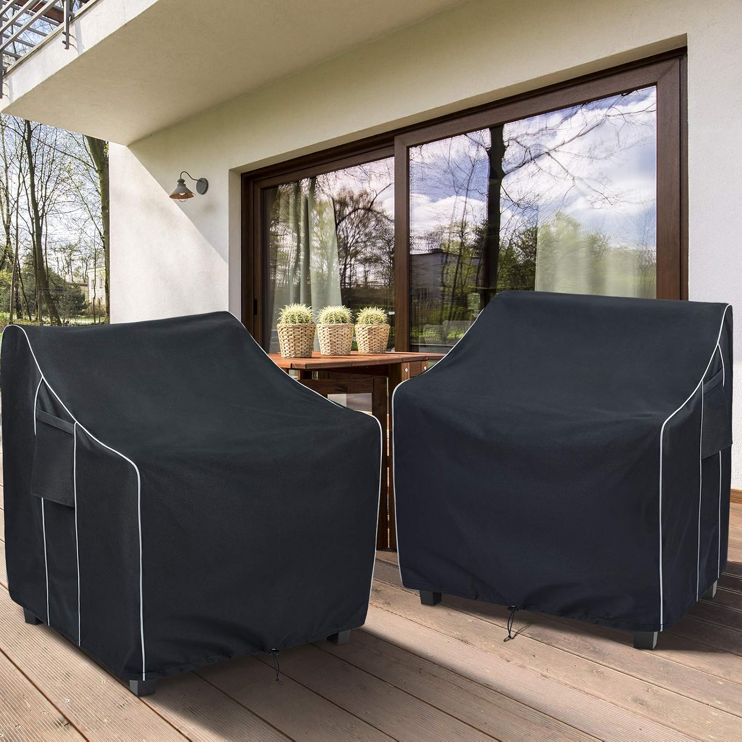 FORSPARK Patio Chair Covers Waterproof, Heavy Duty Outdoor Furniture Chair Covers, Fits up to 32 x 37 x 36 inches (W x D x H) 2 Pack: Kitchen & Dining