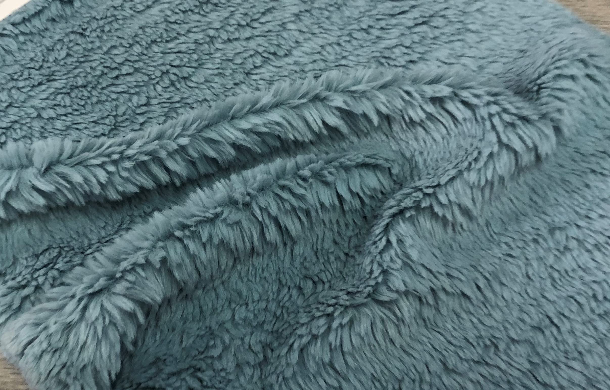 Super Luxury Faux Fur Fabric Material - Blue Sherpa, 1Mtr - 150cm x 100cm