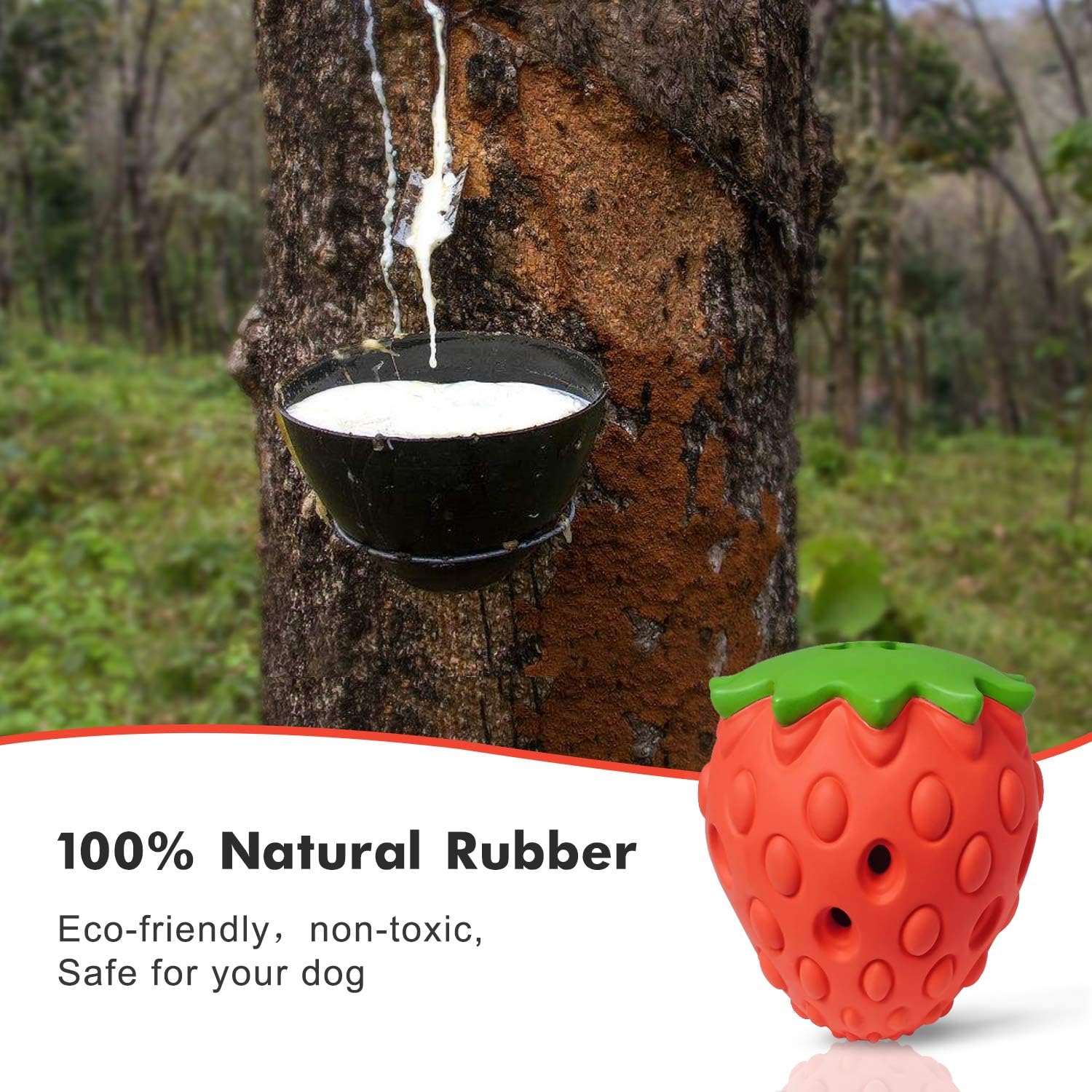 Kitchen & Dining : YOUMI Dog Treat Toy, Dog Chew Toys, Nontoxic Bite Resistant Dog Interactive Toy, Dog Food Leaking, Teeth Cleaning, Strawberry Food Grade Small/Medium/Large Dogs's Toys, IQ Training : 