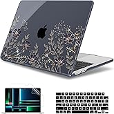 May Chen for M4 MacBook Air 13.6 Inch Case 2025 2024 2023 2022 Release Models: A3240 A3113 M3 A2681 M2, Plastic Hard Shell Case for MacBook Air 13.6" with Retina Display Fits Touch ID, Floral Art