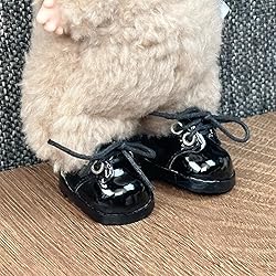 Mini Doll Shoes, 1 Pair Cute Black Leather Shoes