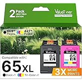 Valuetoner Remanufactured Ink Cartridges Replacement for HP 65XL Ink Cartridge Combo Pack 65 XL for Envy 5055 5052 5058 DeskJ