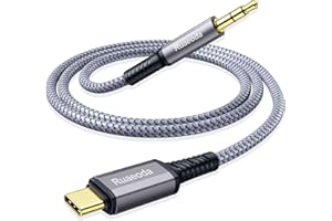 Ruaeoda Aux to USB C 6 ft, USB C to AUX 3.5mm Audio Jack Cable USB Type C to 3.5mm Headphone Stereo Cord Car Compatible with iPhone 15 Pro Max 15 Plus, Pad Pro, Sam,Sung Galaxy S24 S23 S22