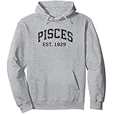 Pisces Astrological Sign Bold Graphic Text Pullover Hoodie