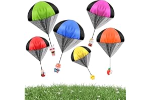 pynogeez 6 Pack Easter Parachute Toys for Easter Eggs Pre Fillers, Throwing Toy for Kids Boys Girls Easter Basket Stuffers Fillers Gifts Party Favors（ No Eggs）