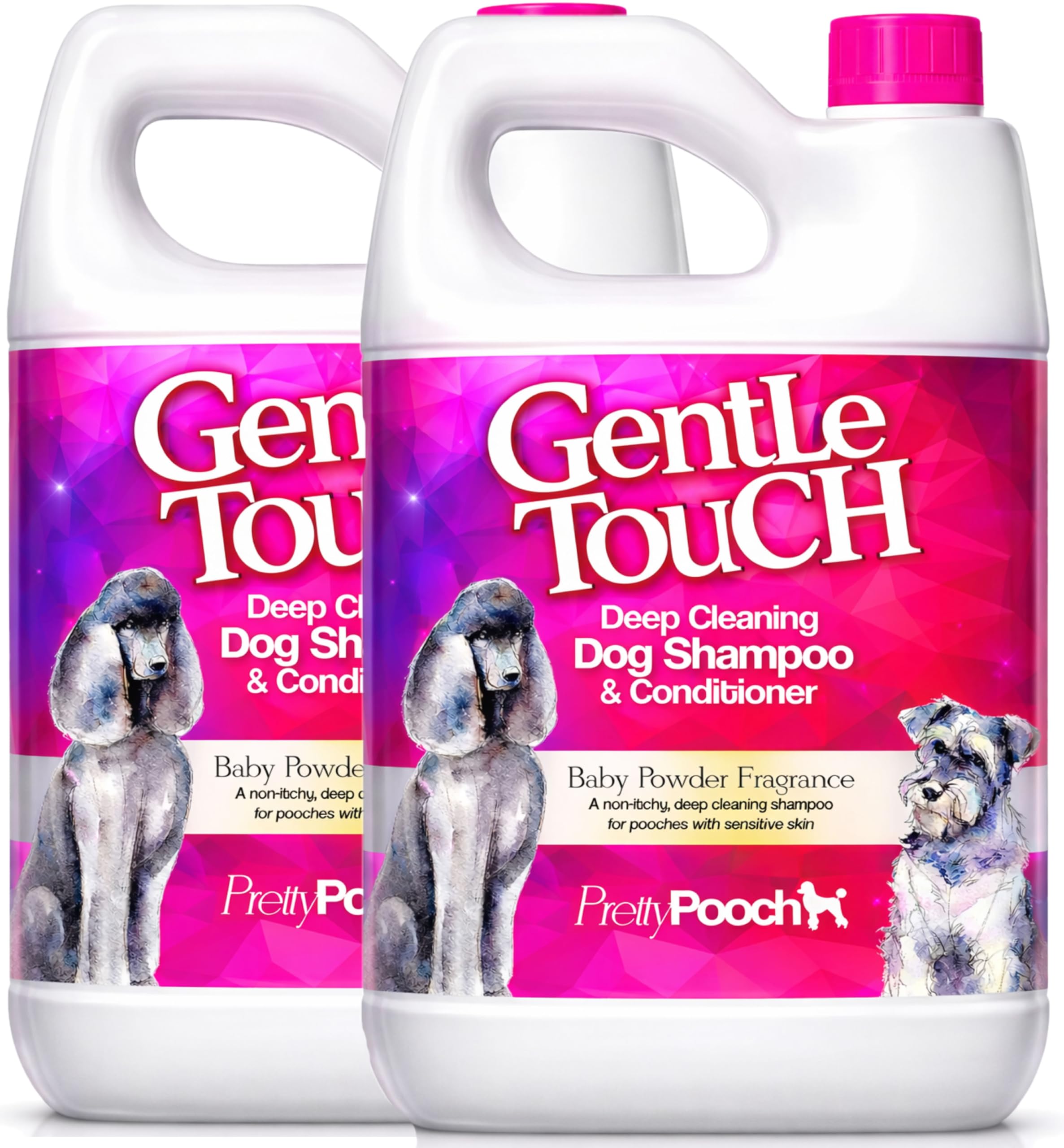 Pretty Pooch® Gentle Touch Dog Shampoo & Conditioner - 4 Litres (Baby Powder Fragrance) - A Non-itchy, Professional Deep Cleaning Shampoo for Dogs with Sensitive Skin! (4 Litre Baby Powder)