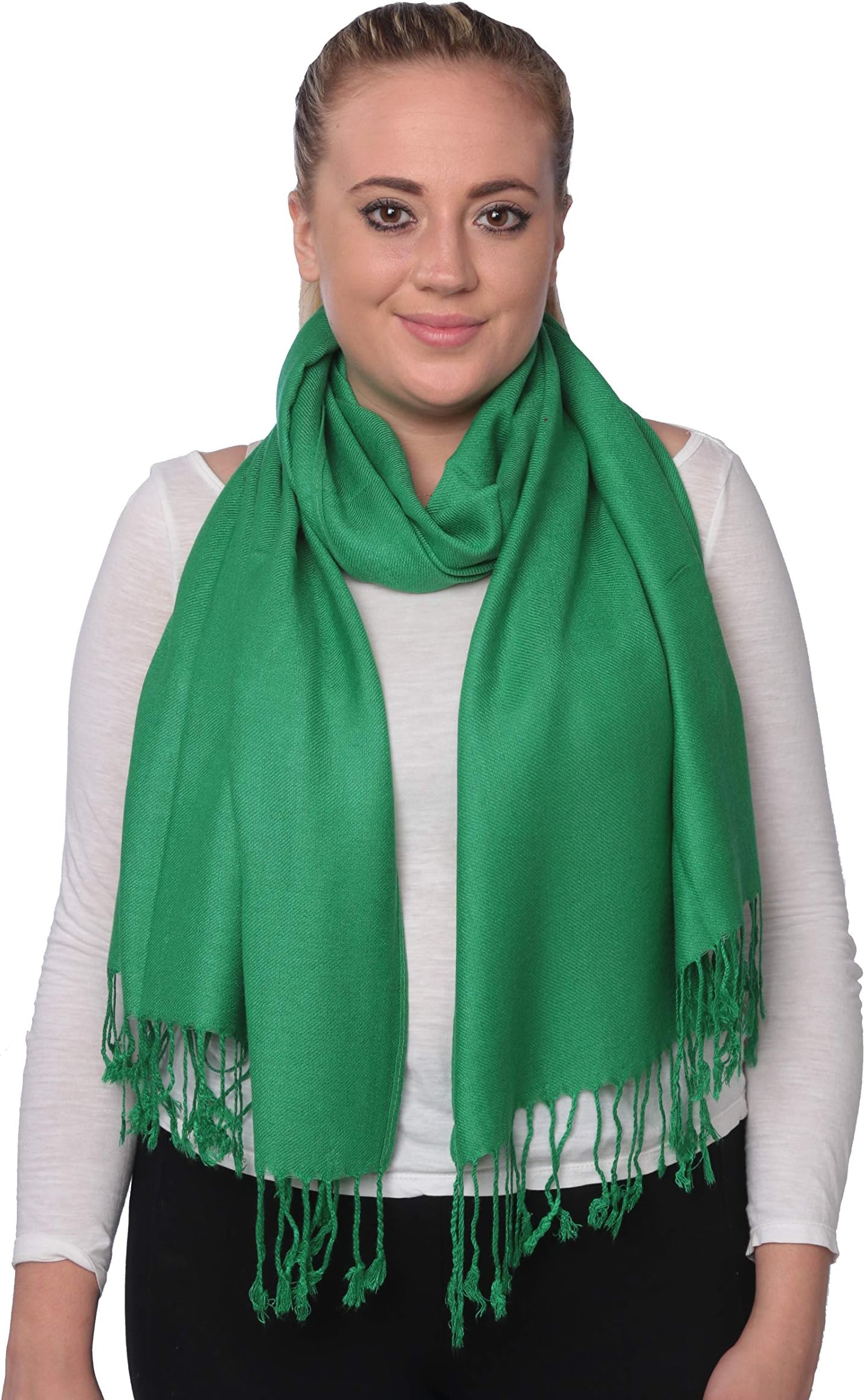 Fashion Scarf Unisex-Adult's New Solid Pashmina Silk Blend Wrap Scarf, Dark Green