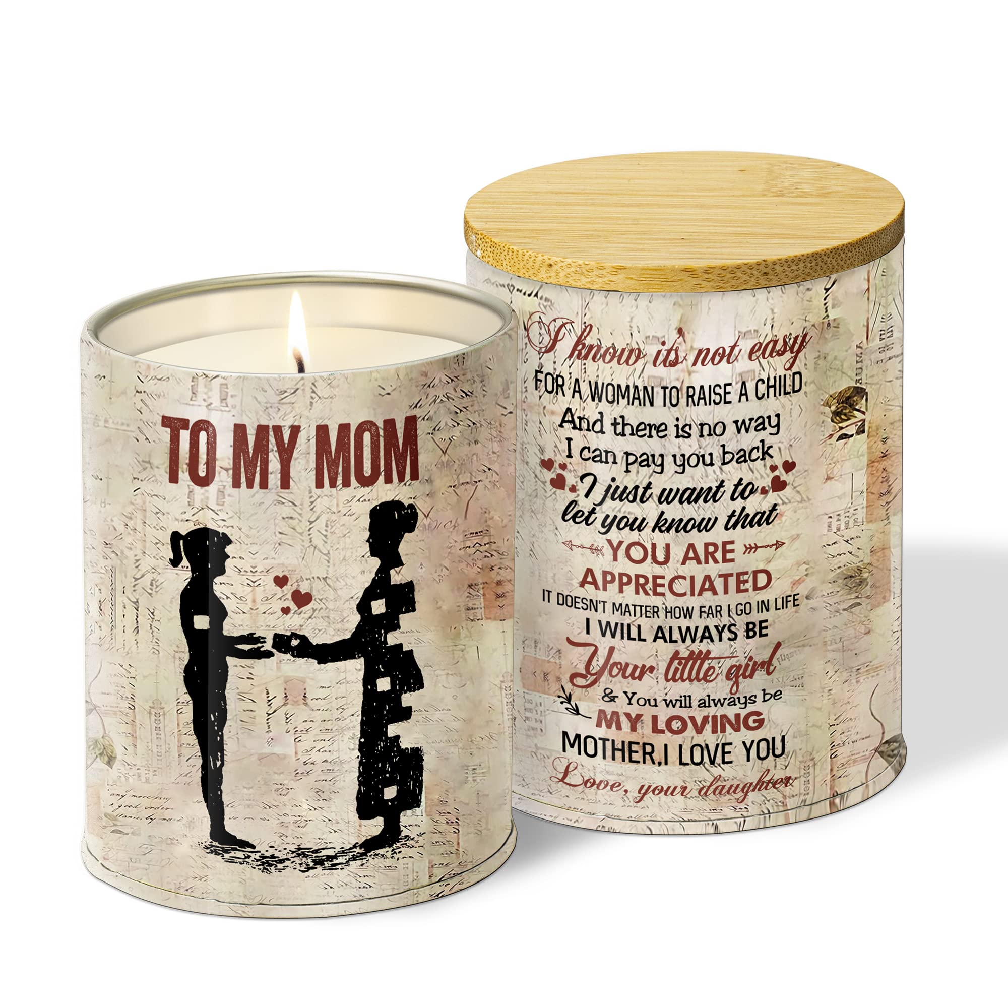 Gifts for Mom from Daughter, Mother's Day Christmas Valentines Gifts for Mom, Scented Candle 10 Oz