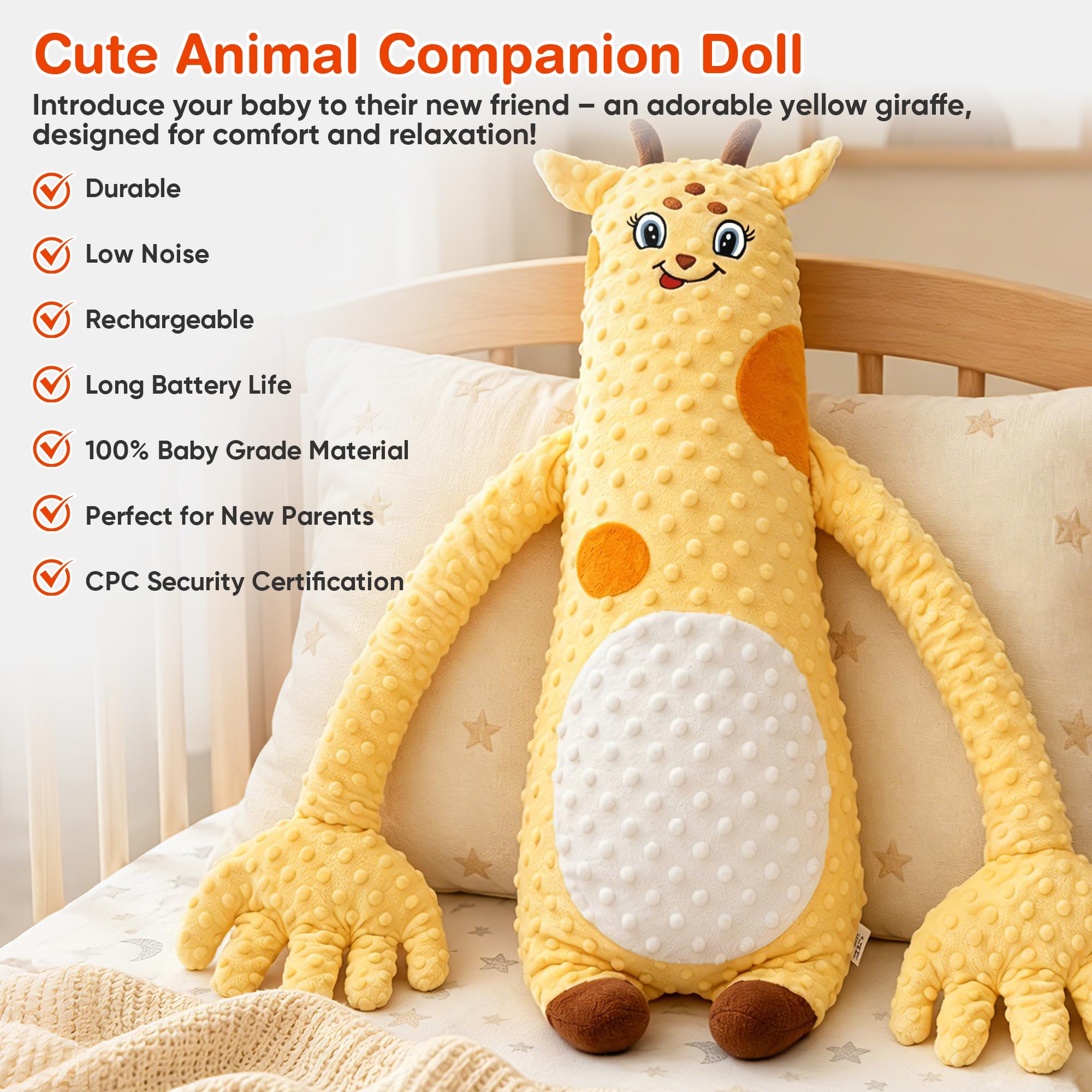 Condition photo showing New/Like New for kest nest baby soothers toys, plush giraffe toy for kids, soft stuffed animal doll with interactive 