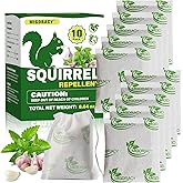 10Pcs Squirrel Repellent Pouches, Peppermint Oil to Repel Squirrel and Chipmunk, Chipmunk Repellant Pouches, Keep Squirrels Away from Gardens, Flower Beds and Farm, Outdoor Use