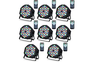 Litake DJ Par Lights, RGB 36 LED Stage Lights Sound Activated,Remote & DMX Controlled LED Uplights,7 Modes Uplighting for Dance Party Church Wedding Birthday Holiday Music Show-8 Pack