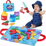 hahaland 22pc Fabric Fishing Game Montessori Toys for 1 Year Old Kids view 1