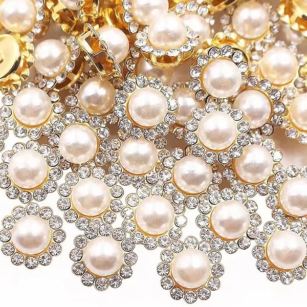 130 Pcs Pearl Button & Brooch Set – Faux Pearl Safety Pins And Shank Buttons For Sewing & Dress Decor