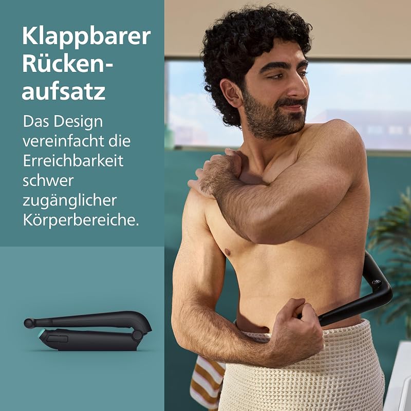 Bodygroom 5000 für Herren – mit Dreifachschutz-Rasiersystem, elektrisch trimmen und rasieren im Intimbereich, klappbarer Rückenaufsatz, 100% duschfest, 100 Min. Laufzeit, Modell BG5480/15