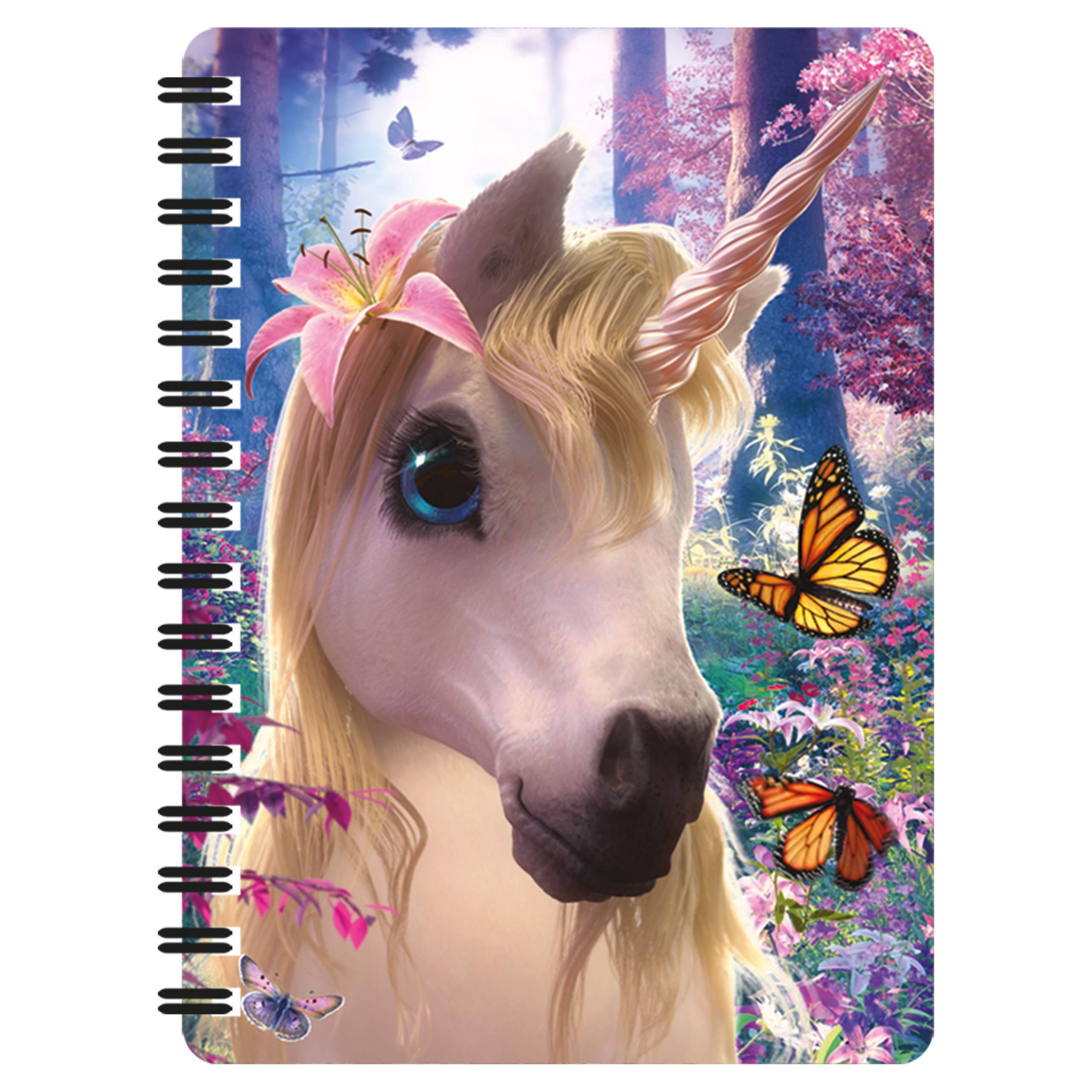 3D LiveLife Jotter - Cute Uni from Deluxebase. Spiral Bound A6 5.5x4in Small Notebook with 80 Plain Recycled Pages. Pocket Sized Animal Notepad, Journal or Drawing Book with Unicorn Cover