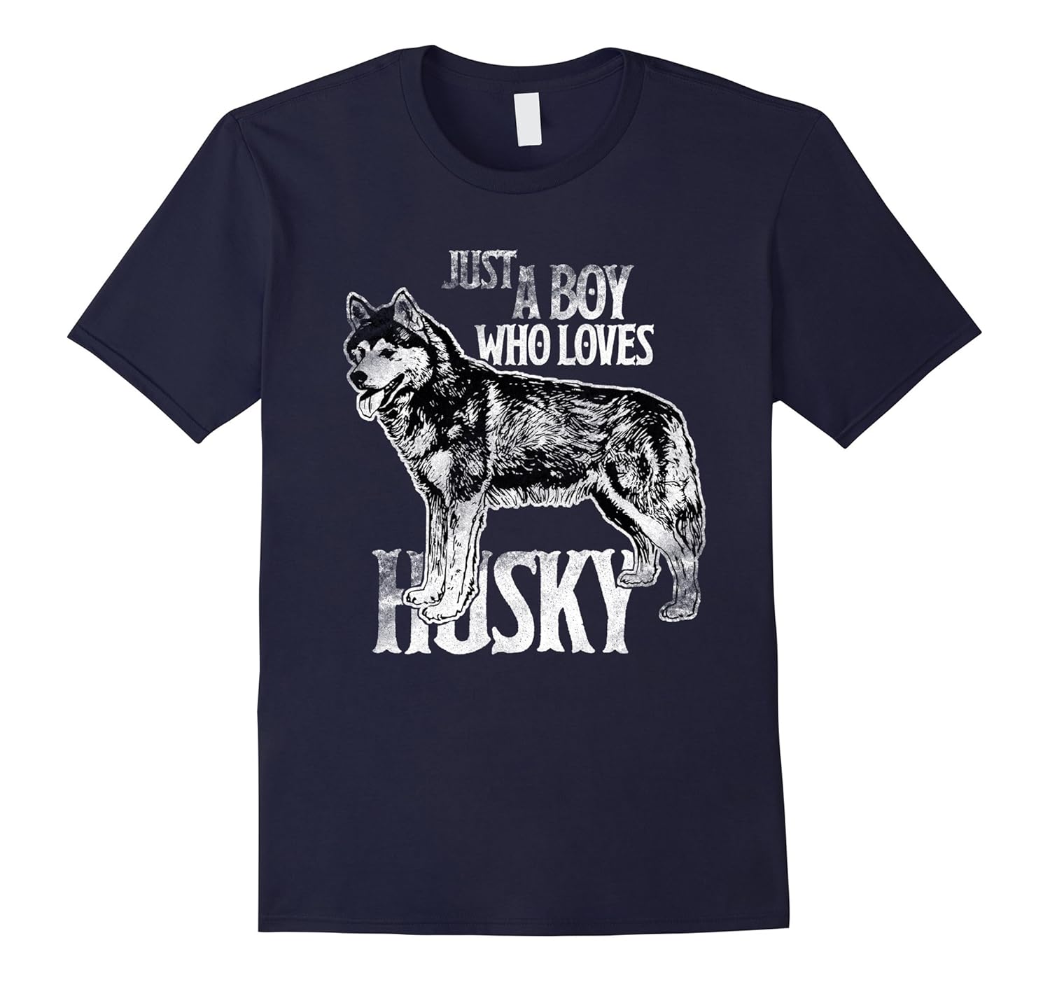 Just A Boy Who Loves Husky T-Shirt Dog Christmas Gift-ANZ