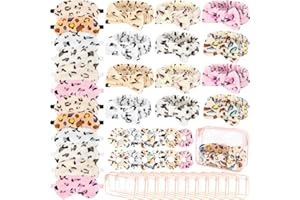 48 Pcs Sleepover Party Supplies for Women Plush Eye Mask Bow Headband Hair Scrunchie Storage Bags Spa Supplies for Sleeping S