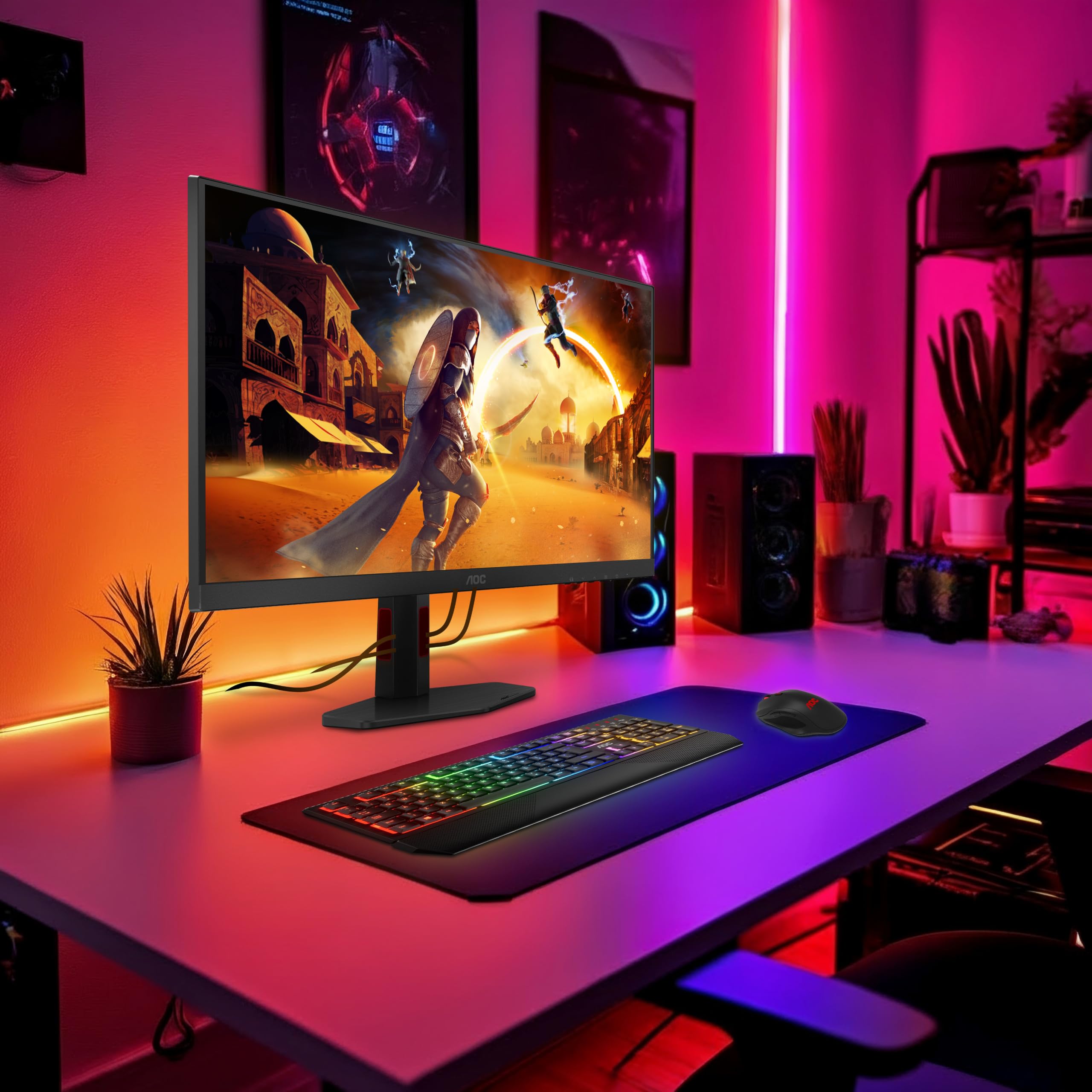 AOC 27G4ZR 27 Zoll FHD Gaming Monitor, 260Hz, Fast IPS Panel, 1ms GtG, HDR10, G-Sync Compatible, Höhenverstellung,(1920x1080 HDMI 2X 2.0 DP 1x 1.4) Schwarz 6