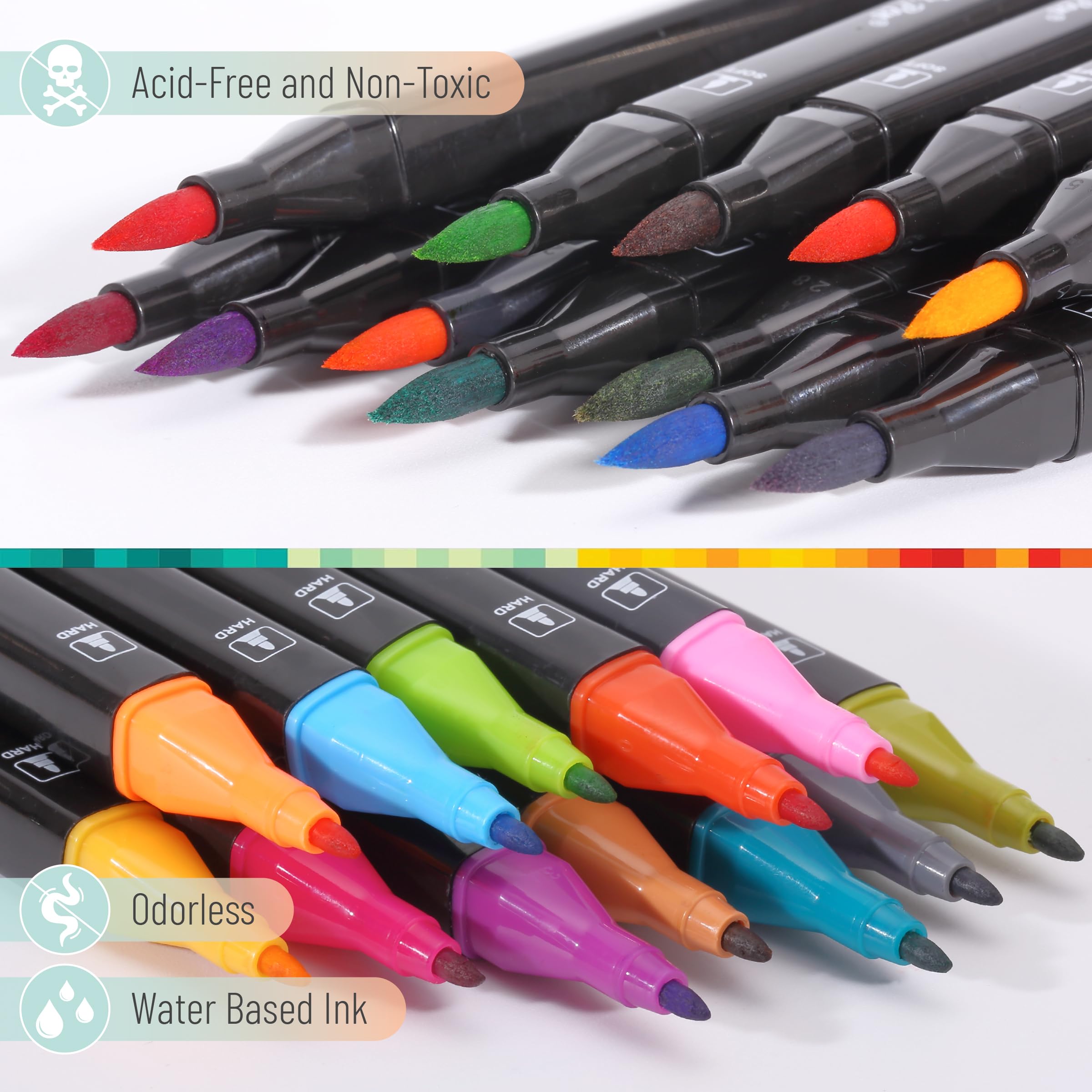 Mr. Pen- Dual Tip Brush Pens, 12 pcs, Vibrant Colors, Brush and Fine Tip Marker, Dual Tip Markers, Art Markers for Adults