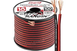 Install Link 18 AWG Gauge Speaker Wire Cable (100 Feet) Stereo, Car or Home Theater (CCA)
