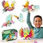 Clixo Tropical Birds, Wing-Flapping STEM Magnetic Building Toys (40 Pc, 6+) | Build dynamic rainforest birds! Multi-sensory open-ended colorful wings design for screen-free play. Educational gift sets.