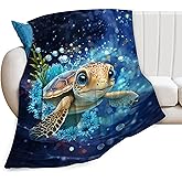 Rylane Turtle Blanket Sea Turtle Throw Blankets Cozy Fleece Flannel Blanket Lightweight Bedding Blanket Turtle Gifts Stuff for Girls Boys Women Lovers Adults Decor for Couch Sofa Bed 50"X40"