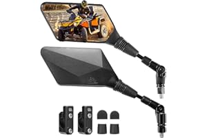 KEMIMOTO ATV Mirrors with 7/8" Handlebar Mount Motorcycle Mirrors Compatible with Polaris Sportsman Motorcycle Scooter Moped 