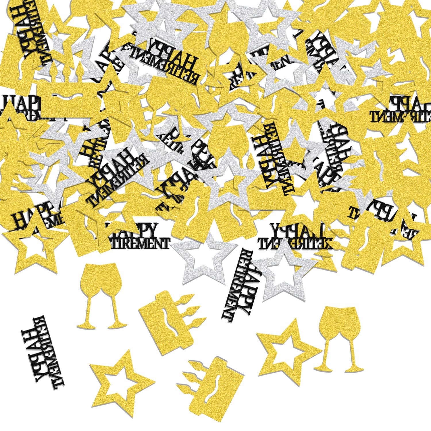 200 PCS Happy Retirement Confetti, The Legend Has Retired, Retirement Table Decorations, Farewell Going Away Party Decoration, Funny Official Retired Party Supplies Black Gold Silver