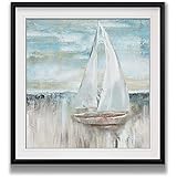 Soft Sail I by Nan Nautical Canvas Wall Art Framed Giclee Prints Modern Home Decor Boat Painting Coastal Artwork