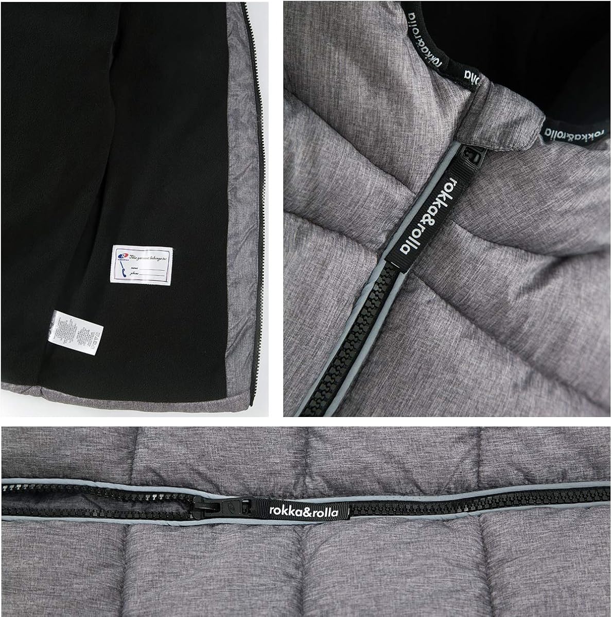 Rokka&Rolla Boys' Heavyweight Water-Resistant Fleece Lined Puffer Jacket Bubble Coat: Clothing