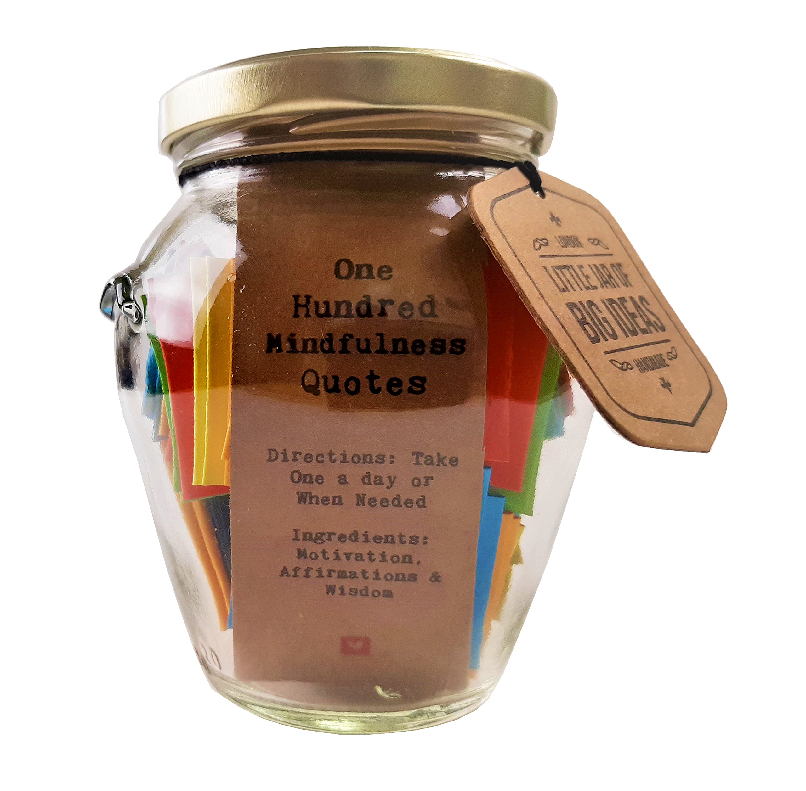 Mindfulness Gift: 100 Mindfulness Quotes in a Jar - Meditation, Awareness, Reflection and being in the Present Moment - Handcrafted Gift (Standard)