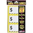Sunburst Systems 7071 Large Item Pricing Stickers, 75 Count, with Space to Write Pricing, 4" x 2.25", Yellow and White