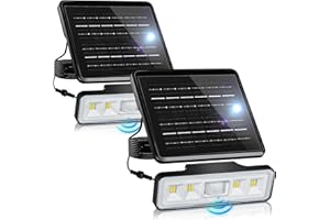 AUDERWIN Solar Flood Lights Outdoor 4000Lm, IP67 Waterproof Spot Lights Outside, Motion Light Removable, Solar Powered Security Light for Garage Porch Patio Yard Fence Garden(6500K) 2 Pack