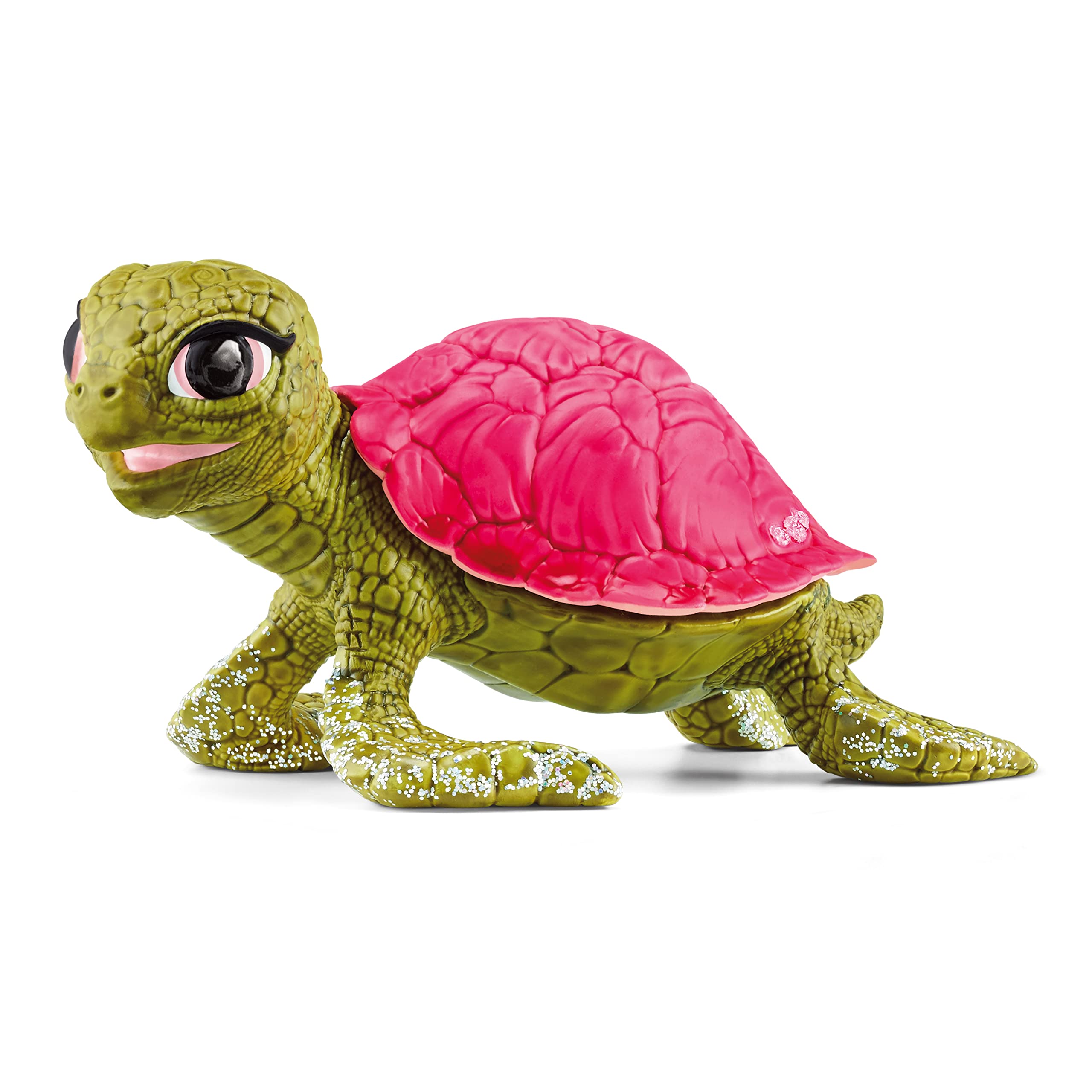 SCHLEICH Bayala 70759 Pink Sapphire Turtle Toy Figurine - Enchanting Mythical Pink Sapphire Turtle Toy - Deep Sea Creature Ocean Animal Figure - Turtle Toy for Kids Ages 5+