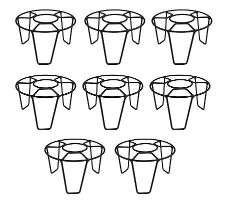 ORCHID ENGINEERS Iron Indoor/Outdoor Flower Pot/Plant Stand for Home Garden Balcony Living Room Decor(Black, Pack of 8)