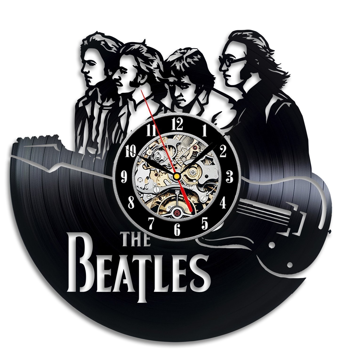 The Beatles Art Vinyl Wall Clock Gift Room Modern Home Record Vintage