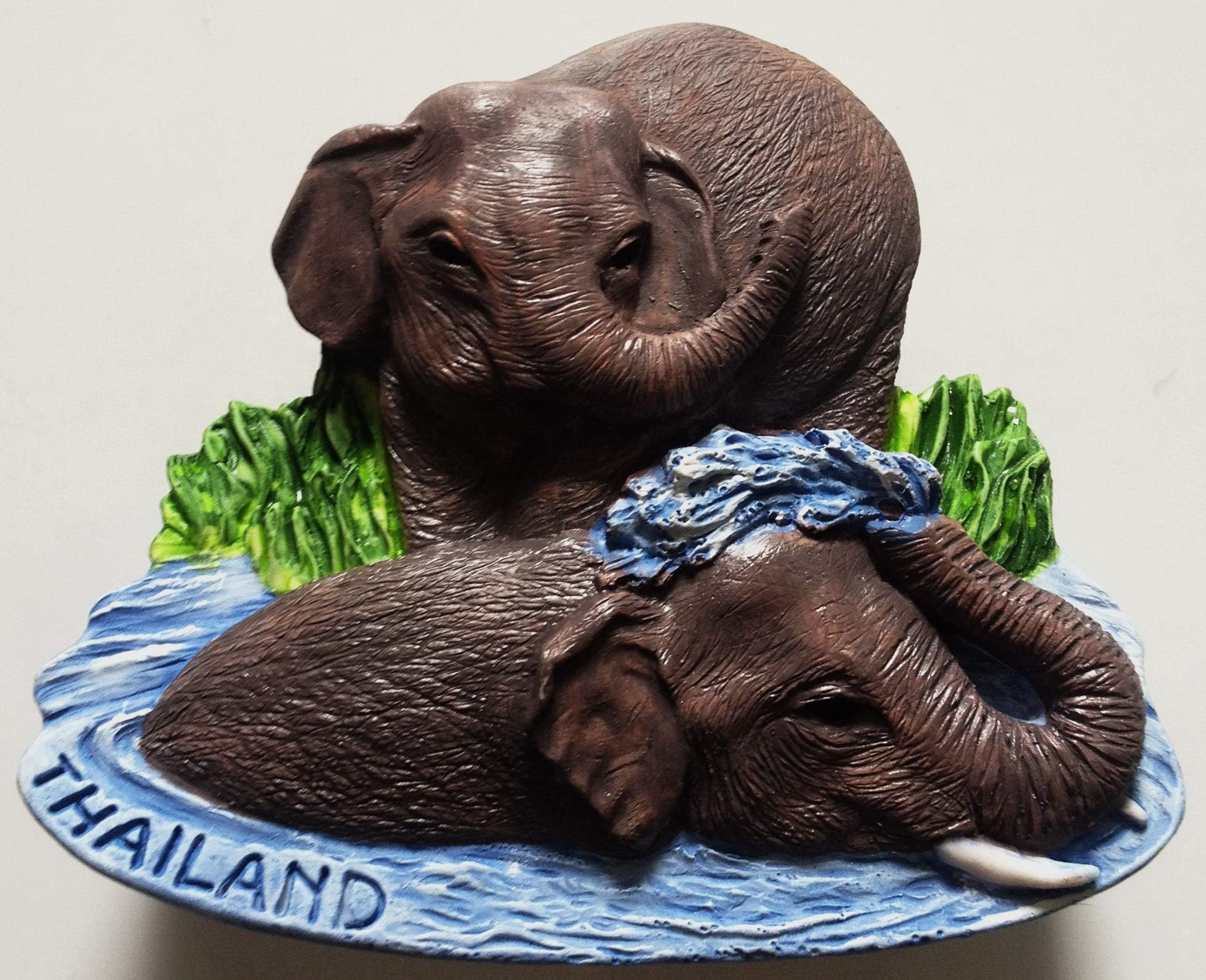 Thai Elephant in canal Thailand Resin 3D fridge Refrigerator Thai Magnet Hand Made Craft.