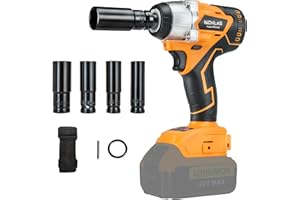 NICHILAS Cordless Impact Wrench for DEWALT 20V Batteries, Brushless Motor Impact Wrench Driver with 2 IN 1 Work Head, 420Nm Torque (NO BATTERY)
